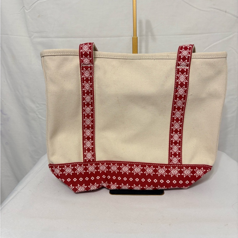 Lands' End Canvas Tote with Red Pattern - Picture 4 of 8